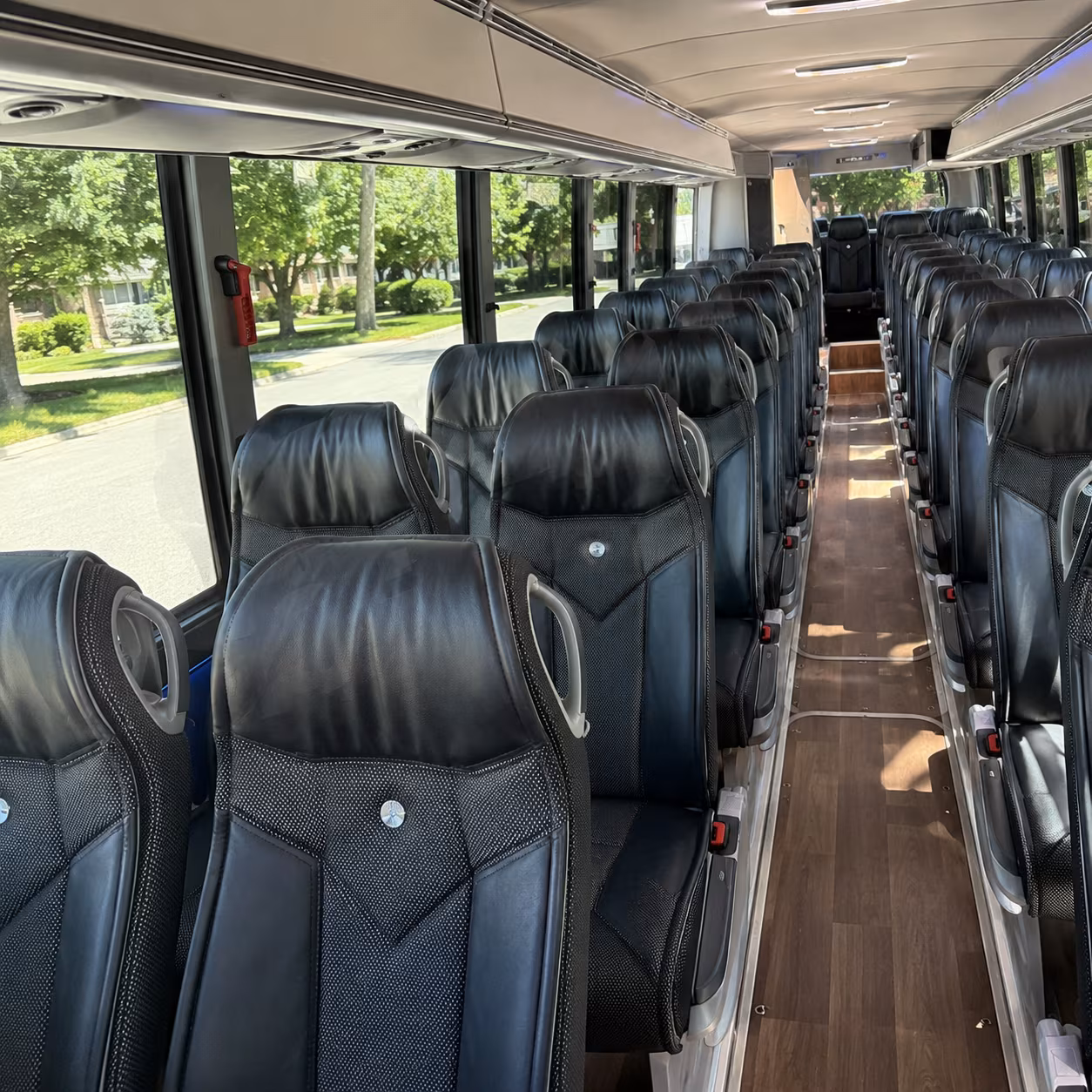 berkeley 40 passenger charter bus inside