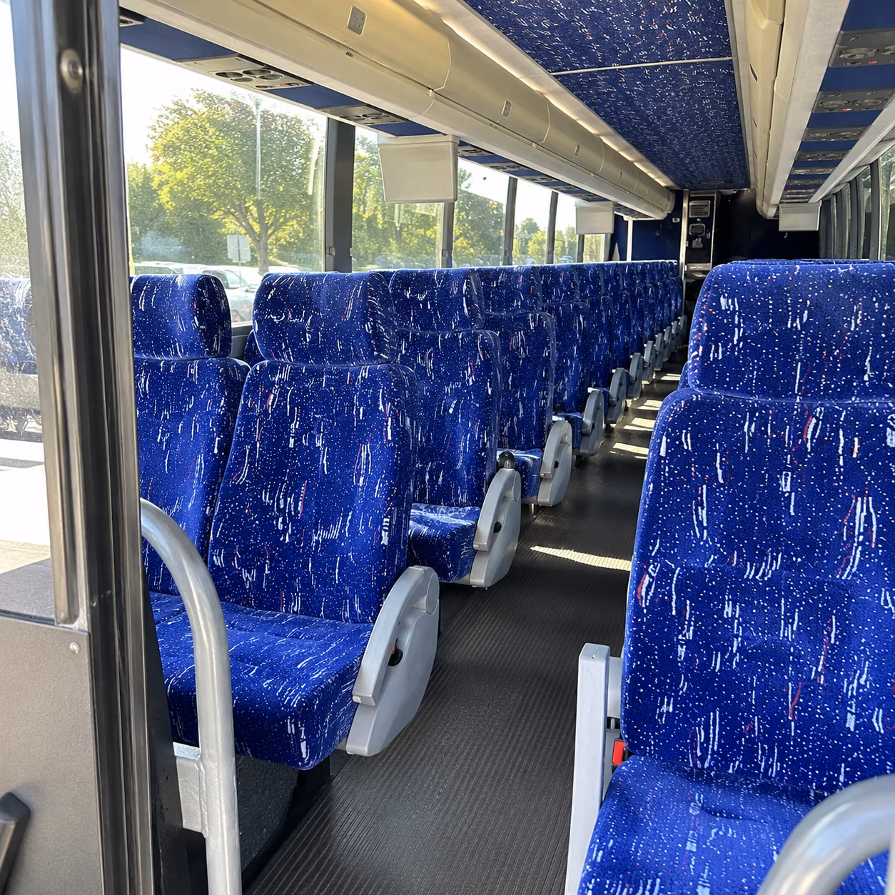 berkeley 50 passenger charter bus inside