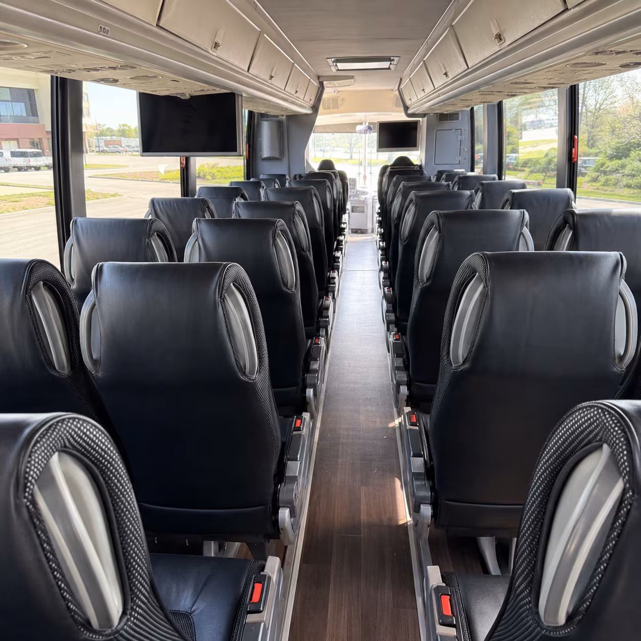 berkeley 56 passenger charter bus inside